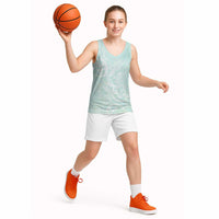 Polynesian Tiare Monstera Seafoam Green Basketball Jersey Liquid Style - Polynesian Pride