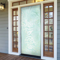 Polynesian Tiare Monstera Seafoam Green Door Cover Liquid Style - Polynesian Pride