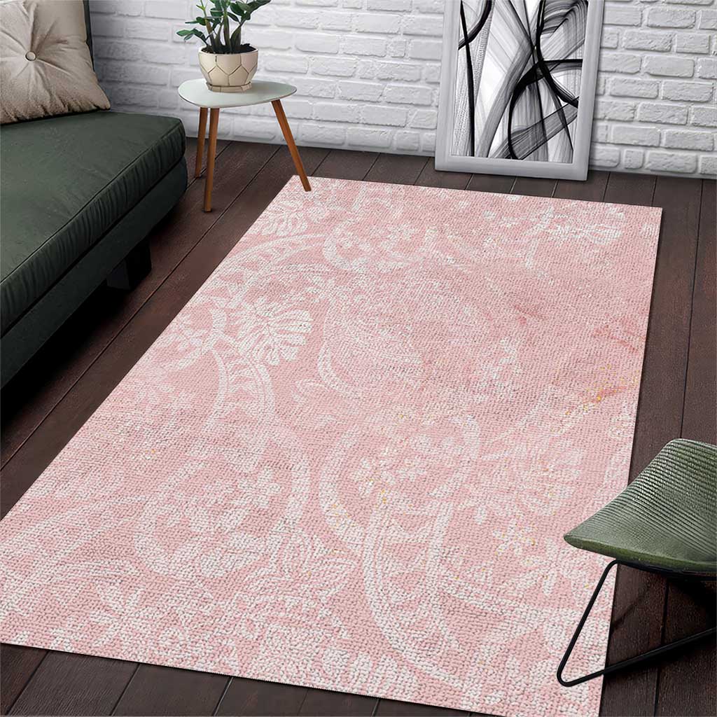 Polynesian Tiare Monstera Soft Pink Area Rug Liquid Style - Polynesian Pride