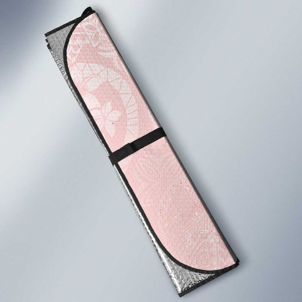 Polynesian Tiare Monstera Soft Pink Auto Sun Shade Liquid Style - Polynesian Pride