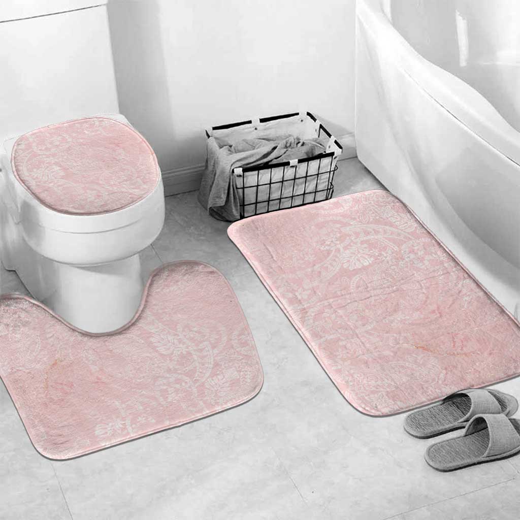 Polynesian Tiare Monstera Soft Pink Bathroom Set Liquid Style - Polynesian Pride