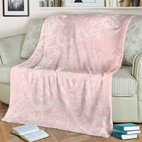 Polynesian Tiare Monstera Soft Pink Blanket Liquid Style - Polynesian Pride