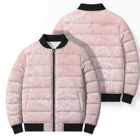 Polynesian Tiare Monstera Soft Pink Bomber Puffer Jacket Liquid Style - Polynesian Pride