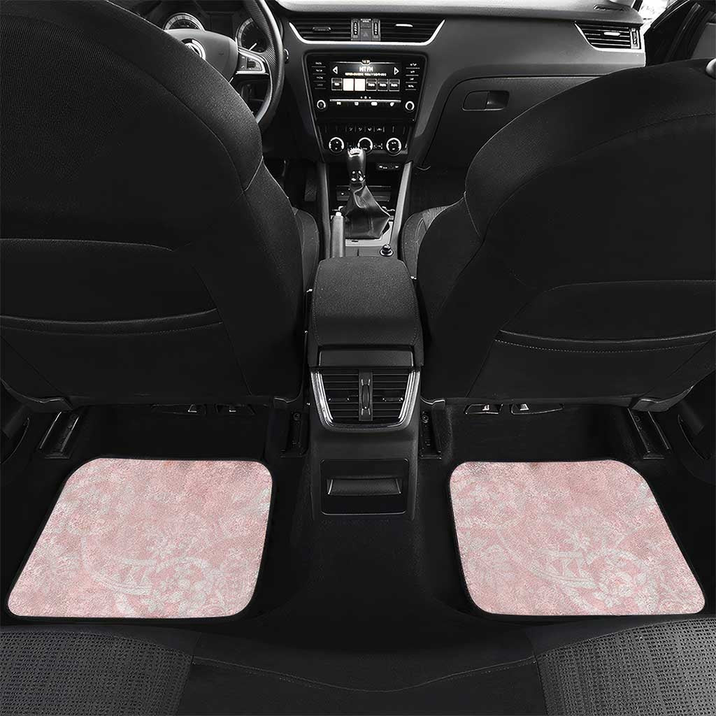 Polynesian Tiare Monstera Soft Pink Car Mats Liquid Style - Polynesian Pride