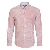 Polynesian Tiare Monstera Soft Pink Family Matching Mermaid Dress and Hawaiian Shirt Liquid Style - Polynesian Pride