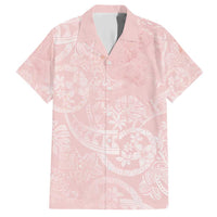 Polynesian Tiare Monstera Soft Pink Family Matching Short Sleeve Bodycon Dress and Hawaiian Shirt Liquid Style - Polynesian Pride