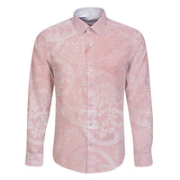 Polynesian Tiare Monstera Soft Pink Family Matching Short Sleeve Bodycon Dress and Hawaiian Shirt Liquid Style - Polynesian Pride