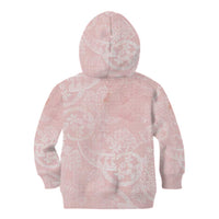 Polynesian Tiare Monstera Soft Pink Kid Hoodie Liquid Style - Polynesian Pride