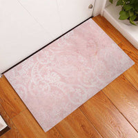 Polynesian Tiare Monstera Soft Pink Rubber Doormat Liquid Style - Polynesian Pride