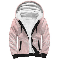 Polynesian Tiare Monstera Soft Pink Sherpa Hoodie Liquid Style - Polynesian Pride