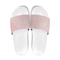 Polynesian Tiare Monstera Soft Pink Slide Sandals Liquid Style - Polynesian Pride