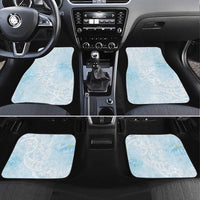 Polynesian Tiare Monstera Baby Blue Car Mats Liquid Style - Polynesian Pride