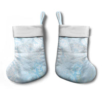 Polynesian Tiare Monstera Baby Blue Christmas Stocking Liquid Style - Polynesian Pride