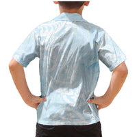 Polynesian Tiare Monstera Baby Blue Family Matching Mermaid Dress and Hawaiian Shirt Liquid Style - Polynesian Pride