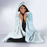 Polynesian Tiare Monstera Baby Blue Hooded Blanket Liquid Style - Polynesian Pride