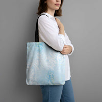 Polynesian Tiare Monstera Baby Blue Tote Bag Liquid Style - Polynesian Pride