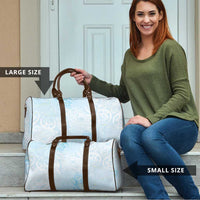 Polynesian Tiare Monstera Baby Blue Travel Bag Liquid Style - Polynesian Pride