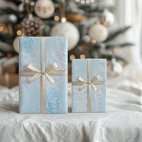 Polynesian Tiare Monstera Baby Blue Wrapping Paper Liquid Style - Polynesian Pride