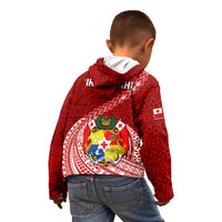 Tonga Rugby Kid Hoodie Tongan Ngatu Pattern White Version LT01 - Polynesian Pride
