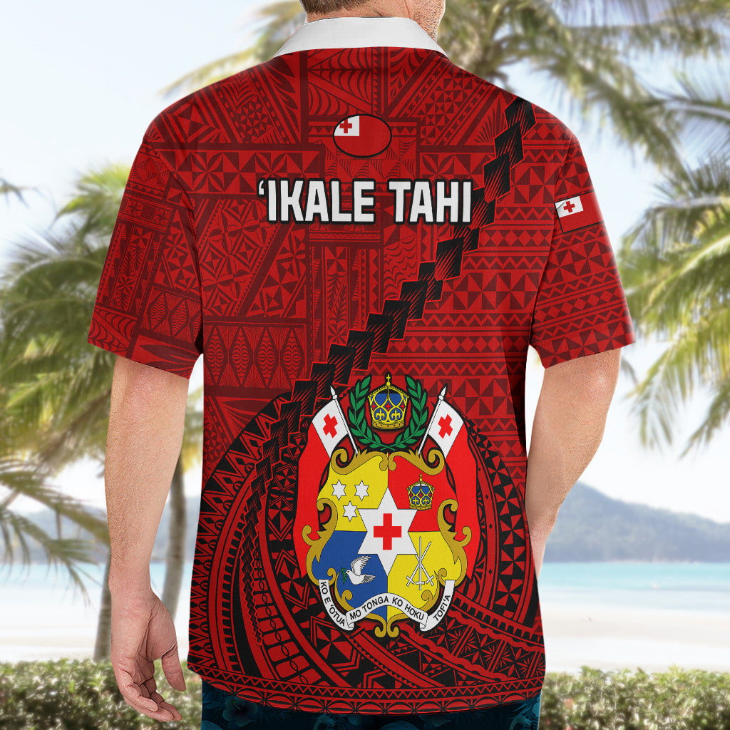 Tonga Rugby Hawaiian Shirt Tongan Ngatu Pattern Black Version LT01 - Polynesian Pride