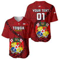 Custom Tonga Rugby Baseball Jersey Tongan Ngatu Pattern Black Version LT01 - Polynesian Pride