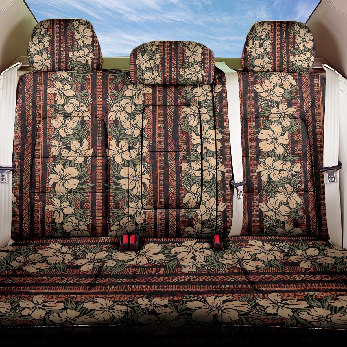 Hawaii Hibiscus Back Car Seat Cover Retro Style - Polynesian Pride