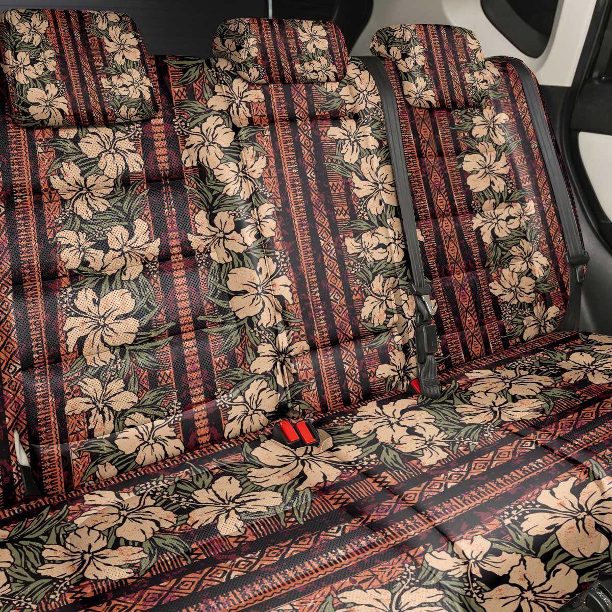 Hawaii Hibiscus Back Car Seat Cover Retro Style - Polynesian Pride