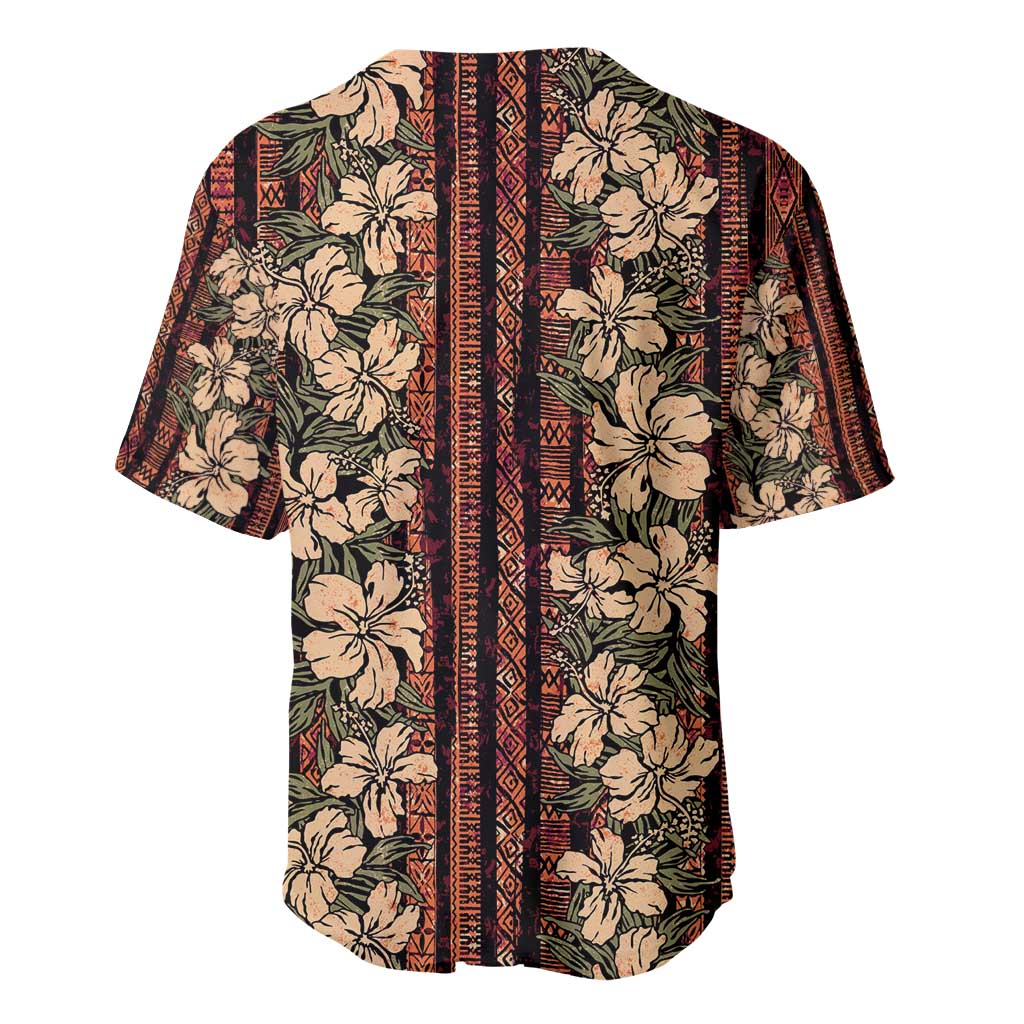 Hawaii Hibiscus Baseball Jersey Retro Style - Polynesian Pride