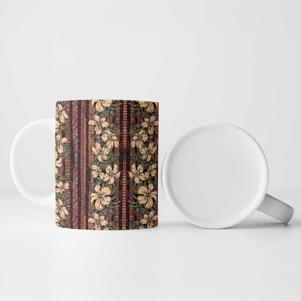 Hawaii Hibiscus Ceramic Mug Retro Style - Polynesian Pride