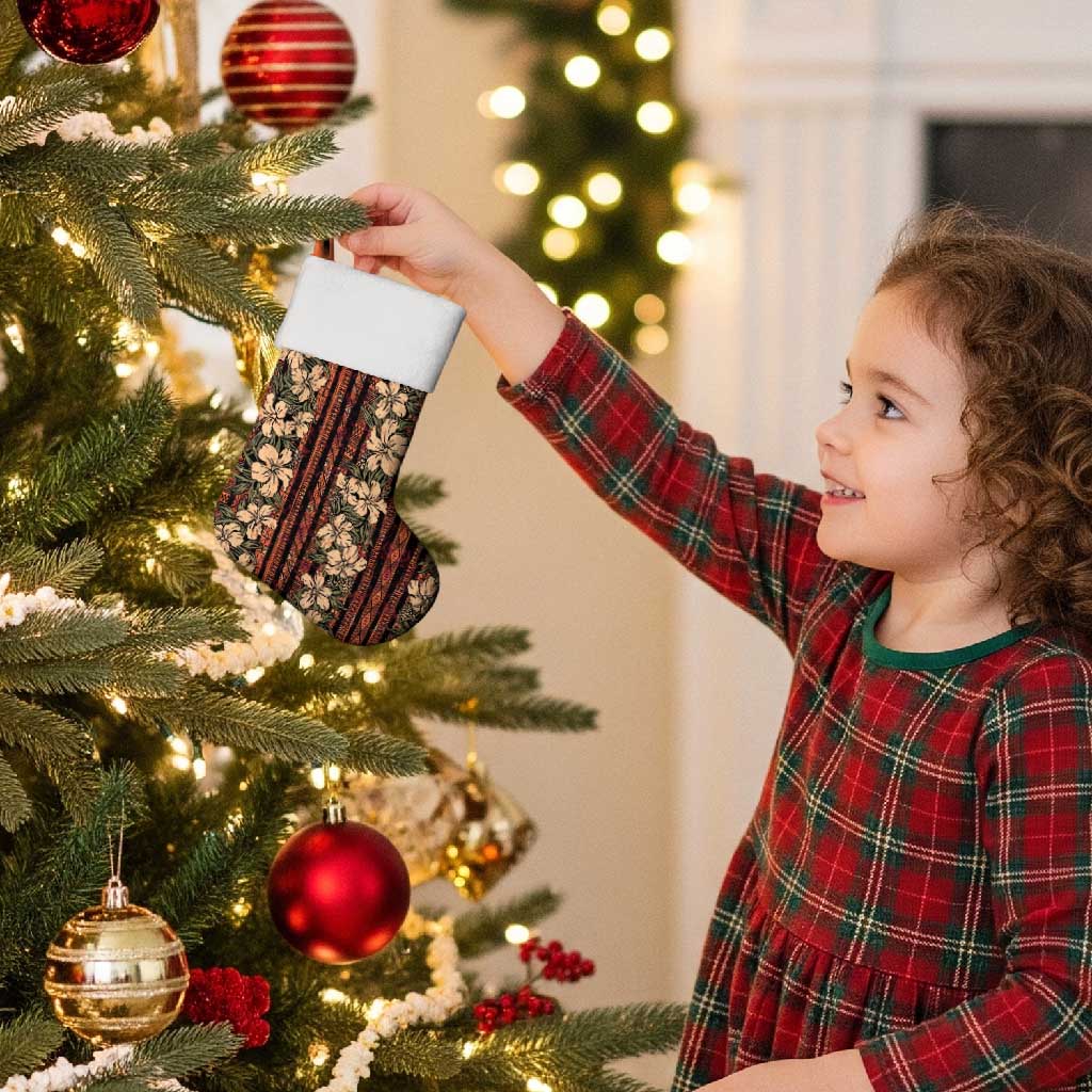 Hawaii Hibiscus Christmas Stocking Retro Style - Polynesian Pride