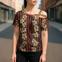 Hawaii Hibiscus Cross Shoulder Shirt Retro Style - Polynesian Pride