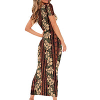 Hawaii Hibiscus Family Matching Short Sleeve Bodycon Dress and Hawaiian Shirt Retro Style - Polynesian Pride
