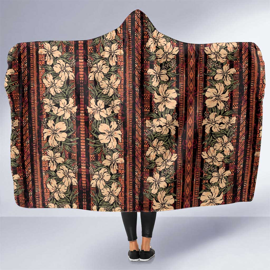 Hawaii Hibiscus Hooded Blanket Retro Style - Polynesian Pride
