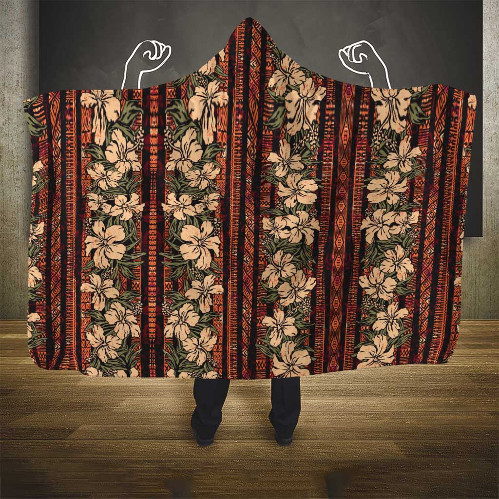 Hawaii Hibiscus Hooded Blanket Retro Style - Polynesian Pride