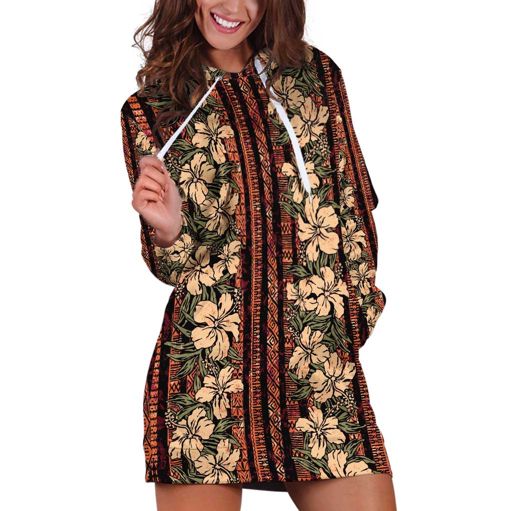 Hawaii Hibiscus Hoodie Dress Retro Style - Polynesian Pride