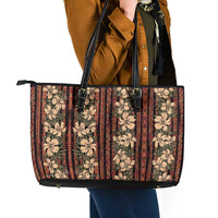 Hawaii Hibiscus Leather Tote Bag Retro Style - Polynesian Pride