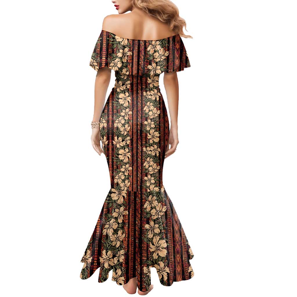 Hawaii Hibiscus Mermaid Dress Retro Style - Polynesian Pride