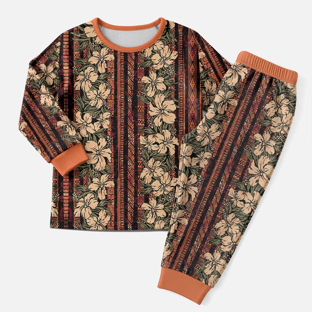 Hawaii Hibiscus Christmas Pajama Set Retro Style - Polynesian Pride