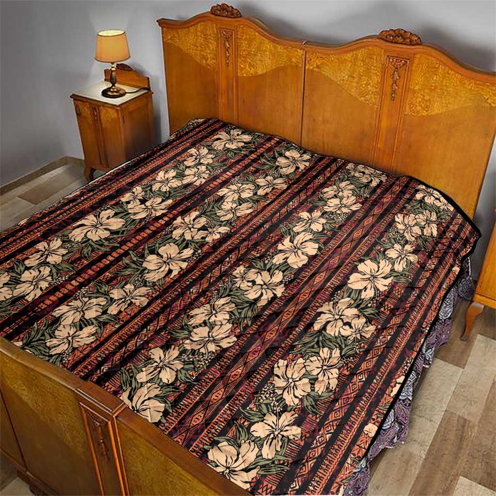 Hawaii Hibiscus Quilt Retro Style - Polynesian Pride
