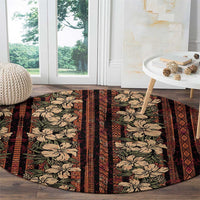 Hawaii Hibiscus Round Carpet Retro Style - Polynesian Pride