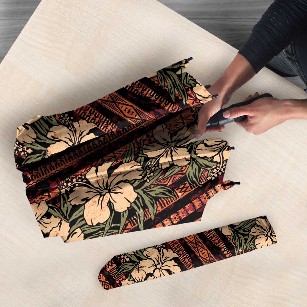 Hawaii Hibiscus Umbrella Retro Style - Polynesian Pride