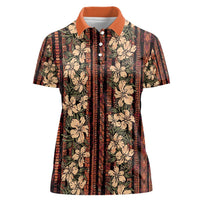 Hawaii Hibiscus Women Polo Shirt Retro Style - Polynesian Pride