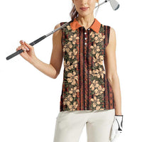Hawaii Hibiscus Women Sleeveless Polo Shirt Retro Style - Polynesian Pride