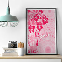 Fiji Masi With Hibiscus Tapa Tribal Canvas Wall Art Pink Pastel LT01 - Polynesian Pride