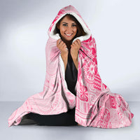 Fiji Masi With Hibiscus Tapa Tribal Hooded Blanket Pink Pastel LT01 - Polynesian Pride