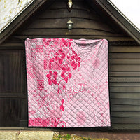 Fiji Masi With Hibiscus Tapa Tribal Quilt Pink Pastel LT01 - Polynesian Pride