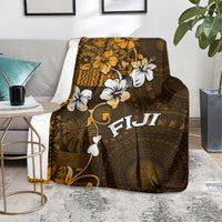 Fiji Masi With Hibiscus Tapa Tribal Blanket Gold Version LT01 - Polynesian Pride