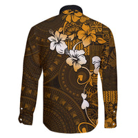 Fiji Masi With Hibiscus Tapa Tribal Family Matching Short Sleeve Bodycon Dress and Hawaiian Shirt Gold Version LT01 - Polynesian Pride