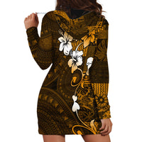 Fiji Masi With Hibiscus Tapa Tribal Hoodie Dress Gold Version LT01 - Polynesian Pride
