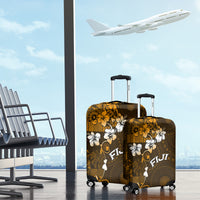 Fiji Masi With Hibiscus Tapa Tribal Luggage Cover Gold Version LT01 - Polynesian Pride